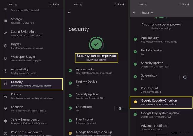 Android 12 보안 허브에 액세스하는 방법