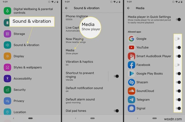 Android 12의 빠른 설정 미디어 제어판에서 앱을 제거하는 방법