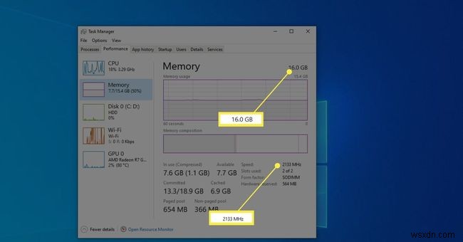 Windows 10에서 RAM 속도를 확인하는 방법
