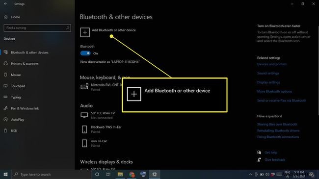 Windows 10에서 Bluetooth를 켜는 방법