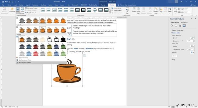 Microsoft Office에서 이미지 색상을 변경하는 방법 