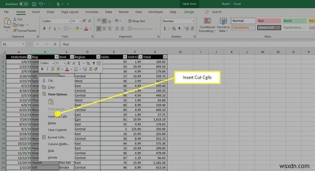 Excel에서 열을 이동하는 방법