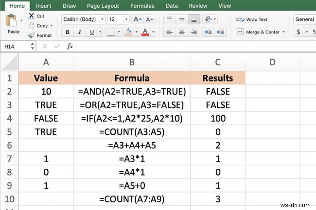 Excel에서 부울 값(논리 값)을 사용하는 방법