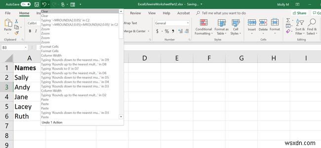 Excel에서 실행 취소, 다시 실행 및 반복을 사용하는 방법