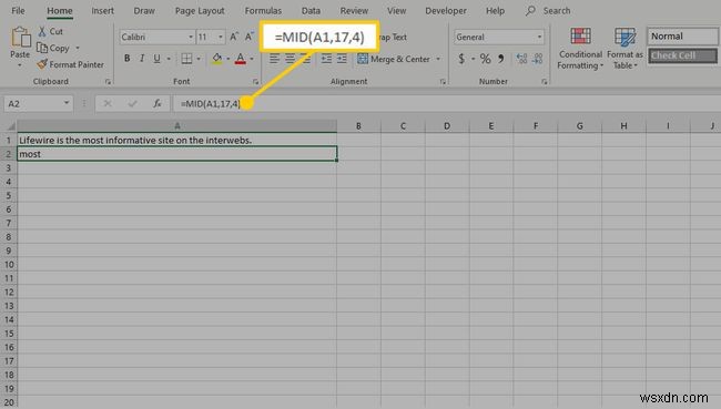 Excel MID 기능 사용 방법