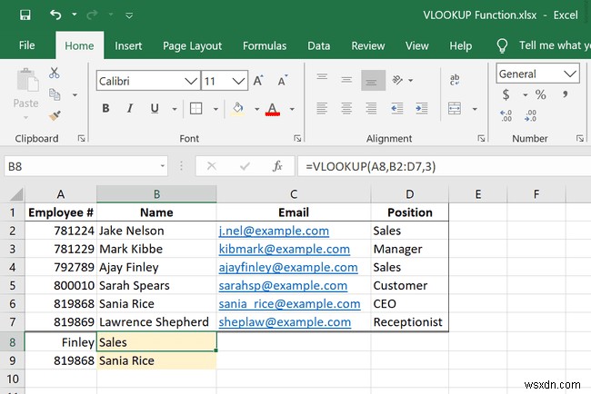 Excel에서 VLOOKUP 기능을 사용하는 방법