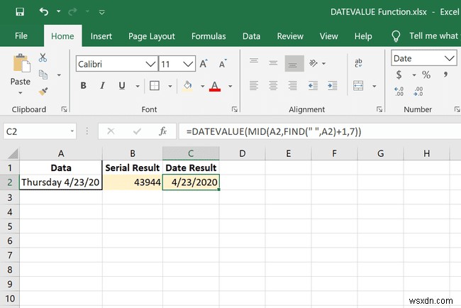 Excel DATEVALUE 함수 사용 방법
