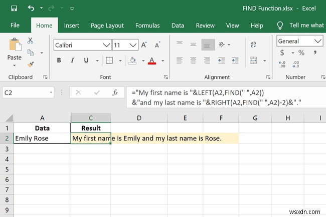 Excel FIND 기능 사용 방법