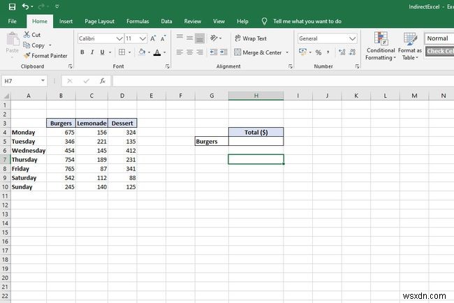 Excel에서 간접 함수를 사용하는 방법
