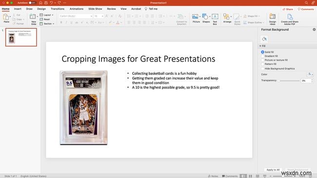PowerPoint에서 사진을 자르는 방법