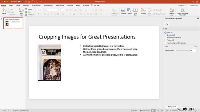 PowerPoint에서 사진을 자르는 방법