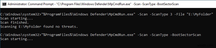 명령 프롬프트에서 Windows Defender를 사용하는 방법