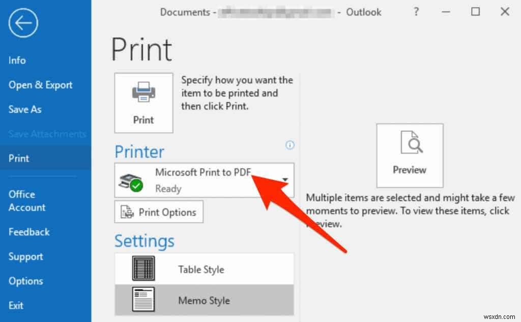 이메일을 PDF 파일로 저장하는 방법