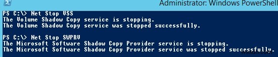 VSS 작성기 실패:Windows Server에서 VSS 작성기 다시 등록 