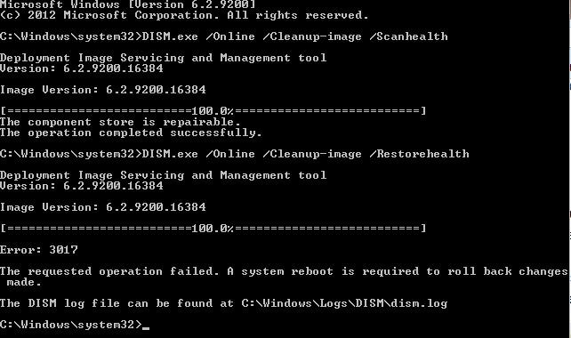 Windows 8/2012 수정: Windows 업데이트 구성 실패. 변경 사항 되돌리기” 
