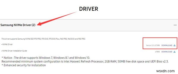 Windows 11, 10, 8 및 7에서 Samsung NVMe 드라이버 다운로드 및 업데이트 