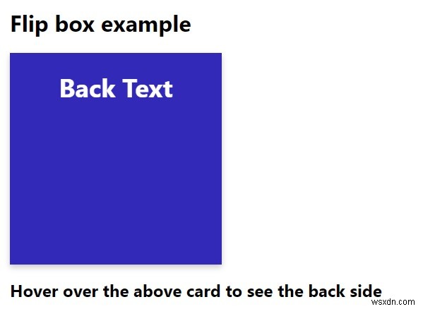 CSS로 플립 상자를 만드는 방법은 무엇입니까? 