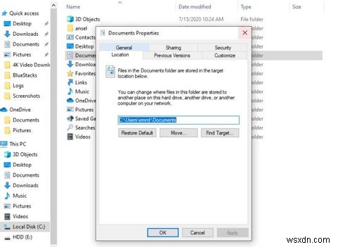 Windows 10에서 사용자 폴더를 이동하는 방법 