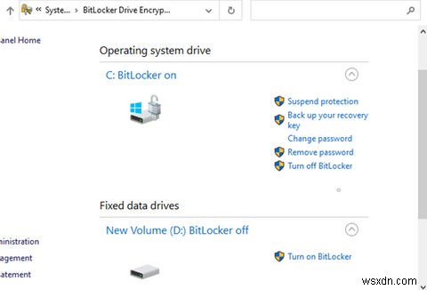 Windows 10에서 BitLocker를 비활성화하거나 일시 중단하는 방법 