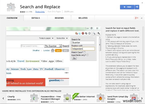 온라인 생산성 향상을 위해 Chrome에서 텍스트 검색 및 바꾸기 
