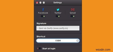 Swifty는 OS X에서 Gmail, Facebook 메시지 및 DM을 보내는 가장 빠른 방법입니다. 