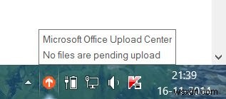 Microsoft Office 업로드 센터:작업 표시줄 아이콘 제거 또는 완전히 비활성화 