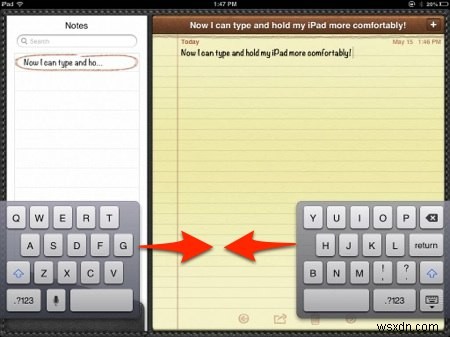 iPad 키보드를  분할 하는 방법 