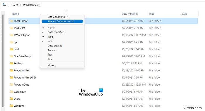 Windows 11/10에서 파일 탐색기의 열 너비 크기를 변경하는 방법 