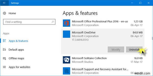 Windows 11/10에서 Microsoft OneDrive 앱을 제거하거나 제거하는 방법 
