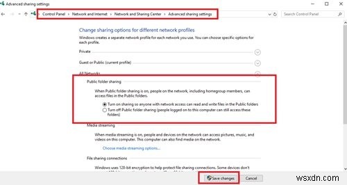 Windows 11/10에서 공용 폴더 공유를 켜거나 끄는 방법 