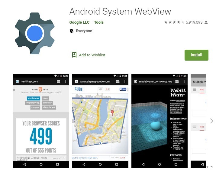 Android 시스템 WebView는 무엇이며 제거해야 합니까? 