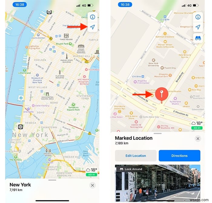 iPhone의 Apple 지도에 핀을 고정하는 방법 