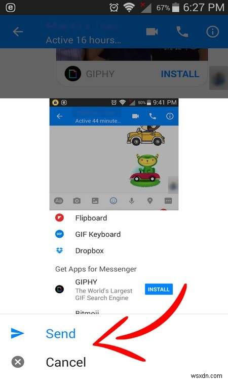 Facebook Messenger에서 Dropbox 파일을 보내는 방법 