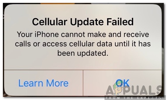 iPhone에서  셀룰러 업데이트 실패  오류를 수정하는 방법? 