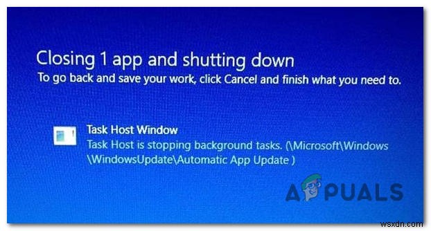 수정:작업 호스트 창이 Windows 7/8/10에서 종료되지 않도록 함 