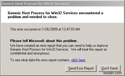 Win32 서비스 오류에 대한 일반 호스트 프로세스 수정 