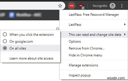 Chrome 확장 프로그램의 권한 변경