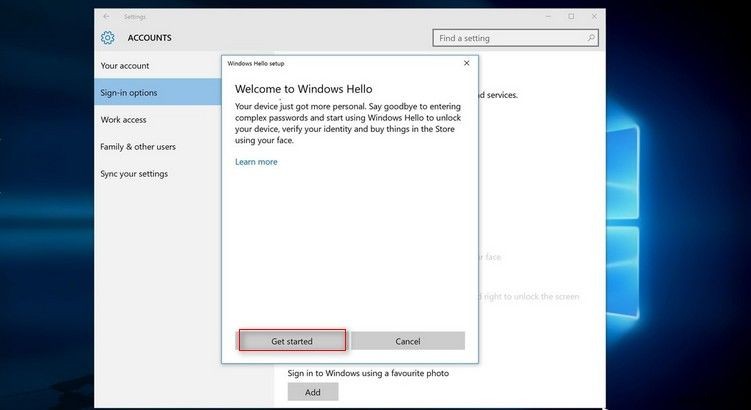 Windows 10 Hello 얼굴 인식을 설정하는 방법