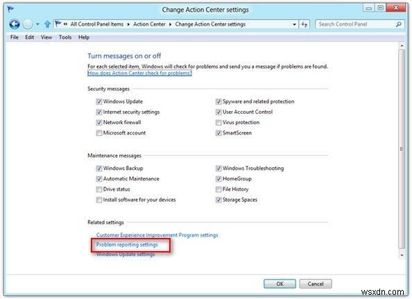 Windows 8에서 오류 보고를 비활성화하는 방법