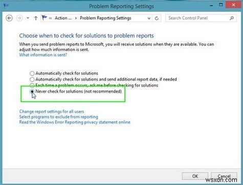 Windows 8에서 오류 보고를 비활성화하는 방법