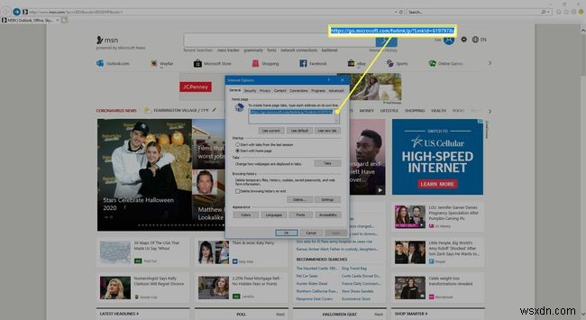 Windows에서 홈페이지 및 시작 동작 변경하는 방법