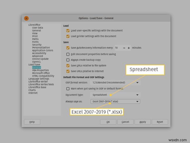 LibreOffice 문서를 Microsoft Office 형식으로 자동 저장하는 방법