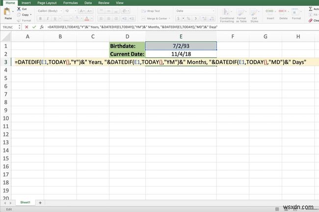 엑셀 DATEDIF 함수로 현재 나이 자동 계산하는 방법