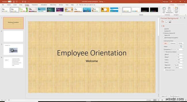 파워포인트(PowerPoint) 슬라이드에 배경 이미지 추가하는 방법