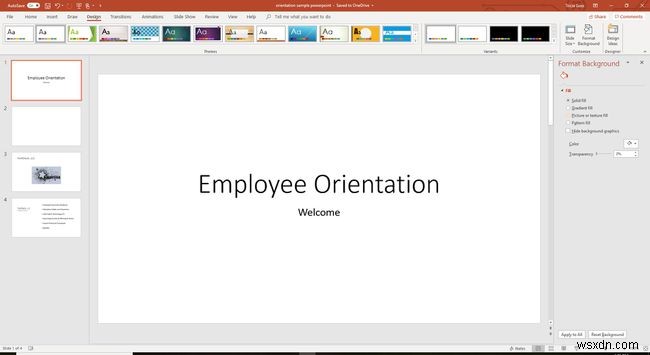 파워포인트(PowerPoint) 슬라이드에 배경 이미지 추가하는 방법