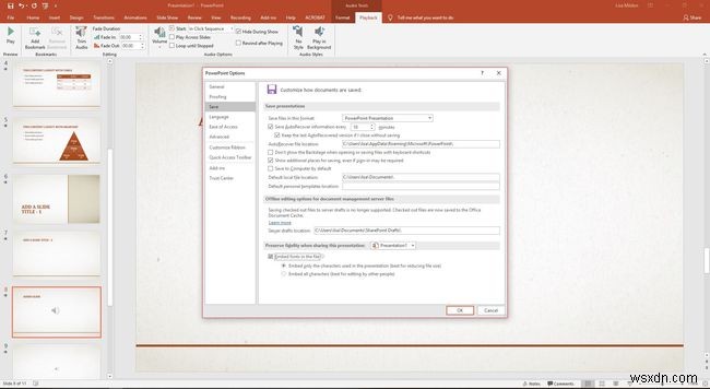 PowerPoint 프레젠테이션 글꼴이 바뀌지 않게 하는 방법 – 글꼴 포함 설정