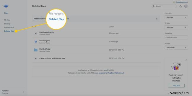 드롭박스(Dropbox)에서 파일을 삭제하는 방법