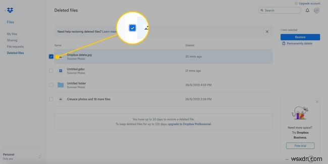 드롭박스(Dropbox)에서 파일을 삭제하는 방법