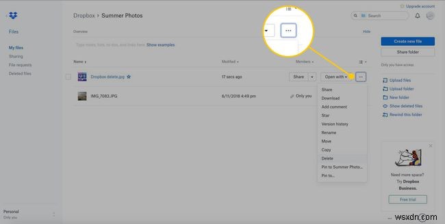 드롭박스(Dropbox)에서 파일을 삭제하는 방법
