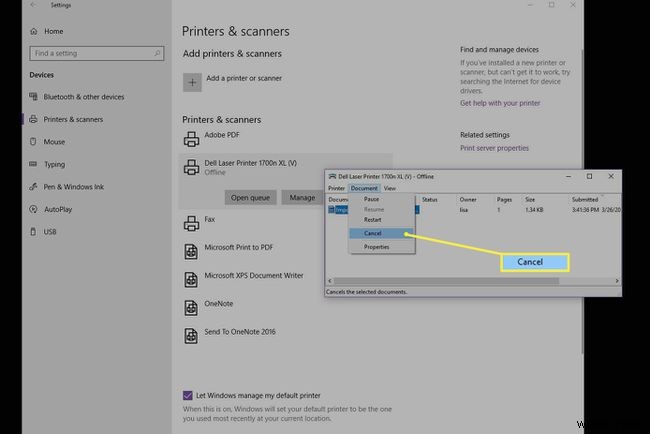 프린터 인쇄 작업 취소 및 대기열 삭제 방법 (Windows 10)